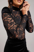 Load image into Gallery viewer, Lace & Cuff Black Dress