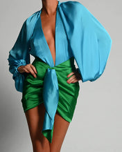 Load image into Gallery viewer, Turquoise Bodysuit Dress
