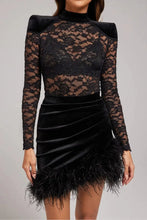 Load image into Gallery viewer, Lace &amp; Cuff Black Dress
